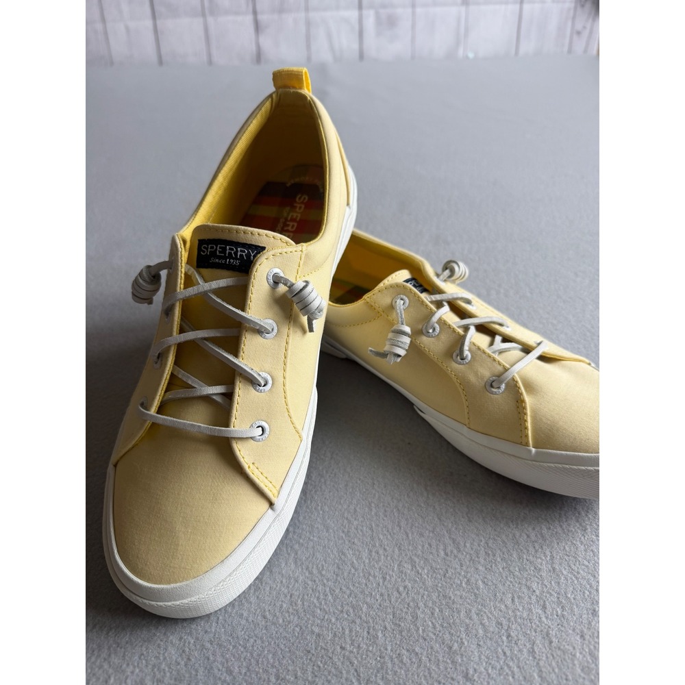 Sperry Crest Vibe Yellow Canvas Sneakers Womens 9.5  Low Top Shoes - Picture 2 of 8